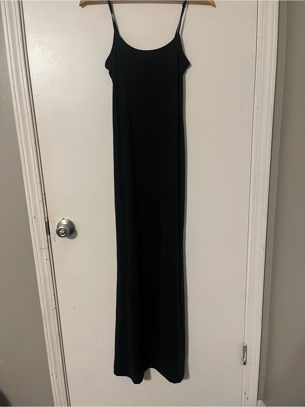 Zara Black Slip Maxi Dress with Spaghetti Straps